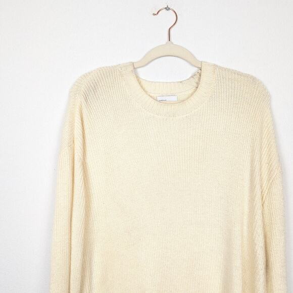 Danielle Bernstein Ivory Oversized Long-sleeve Sweater Tunic Size L/XL - Picture 4 of 6